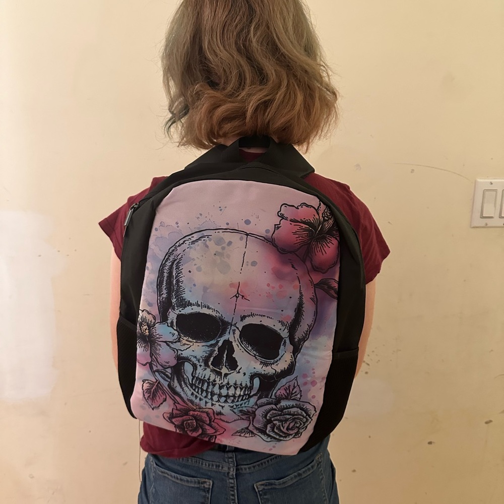 Super cool. Very bold. Big enough to hold a laptop.